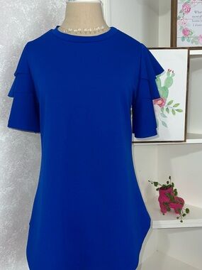 Jasmine Royal Blue Tiered Short-Sleeve Tee